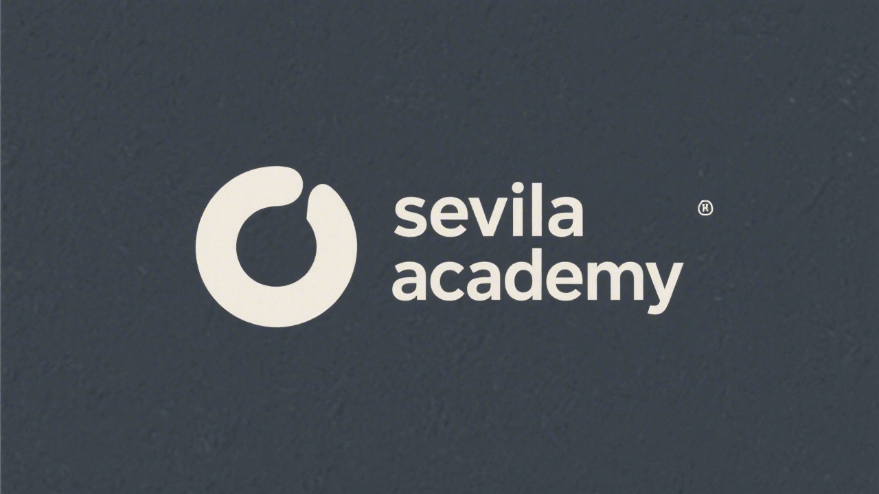 Minimalist Sevilla Social Academy logo featuring clean sans-serif text, a simple circular mark, and balanced spacing for easy recognition in digital and print contexts.